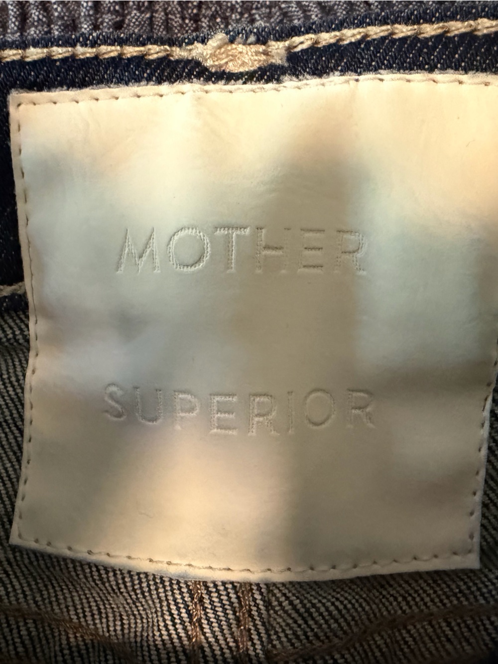 MOTHER Wide-Leg Cuffed Jeans in Medium Blue with Light Cuff - Picture 6 of 11